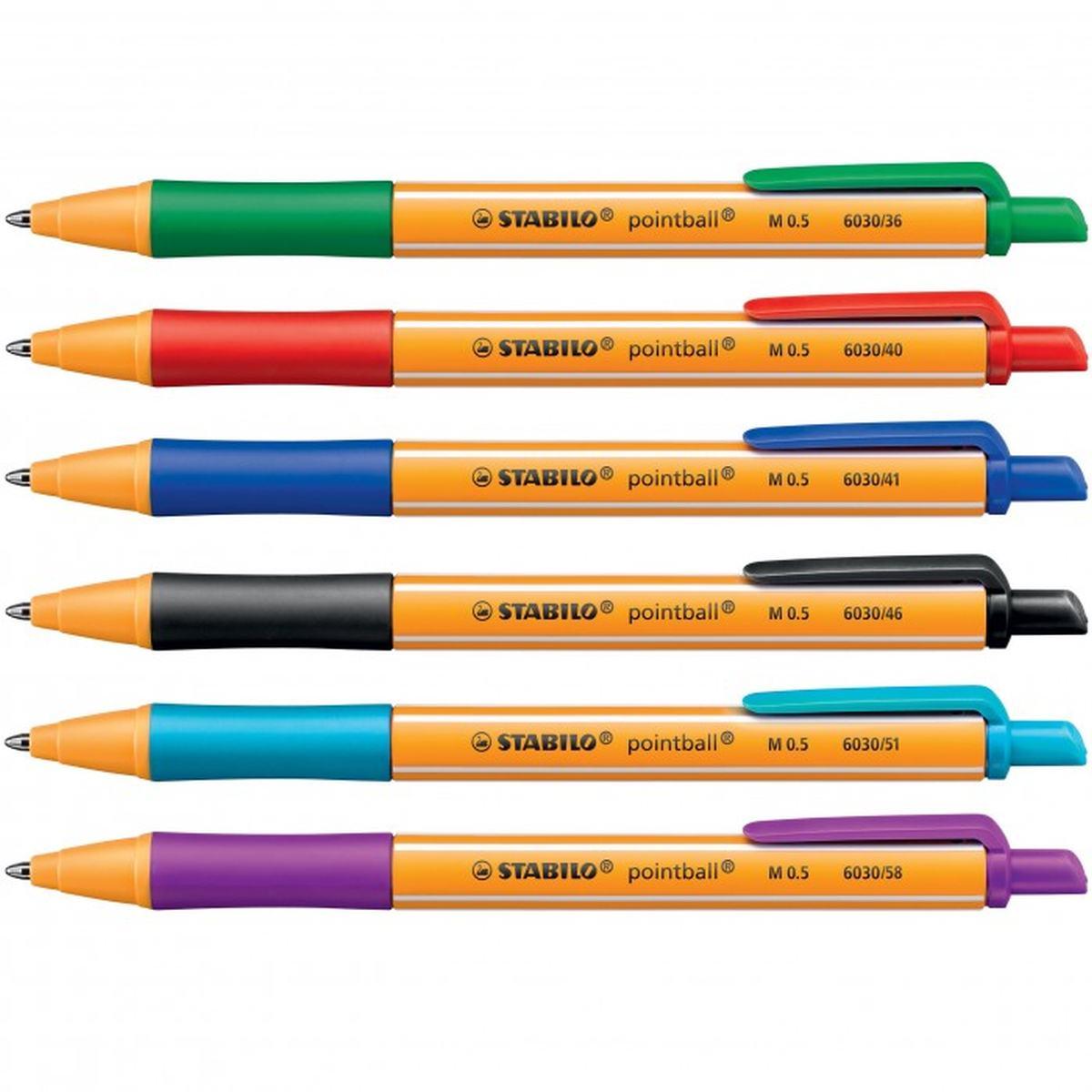 Penna sfera a scatto stabilo pointball - tratto 0,5 mm