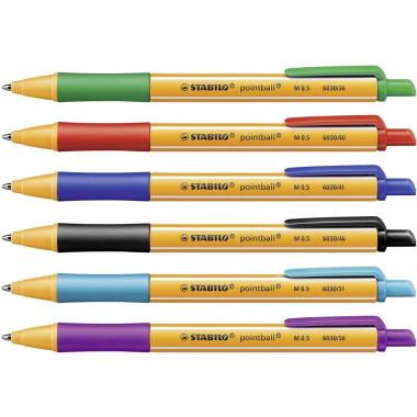 Penna sfera a scatto stabilo pointball - tratto 0,5 mm