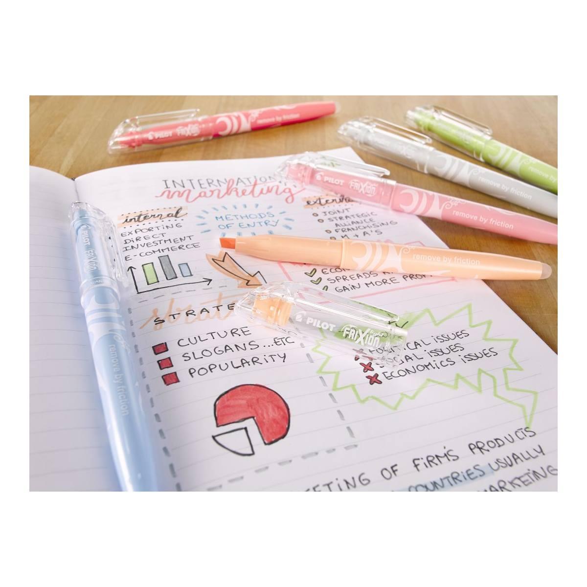 Pilot frixion light - evidenziatore cancellabile - gomma integrata