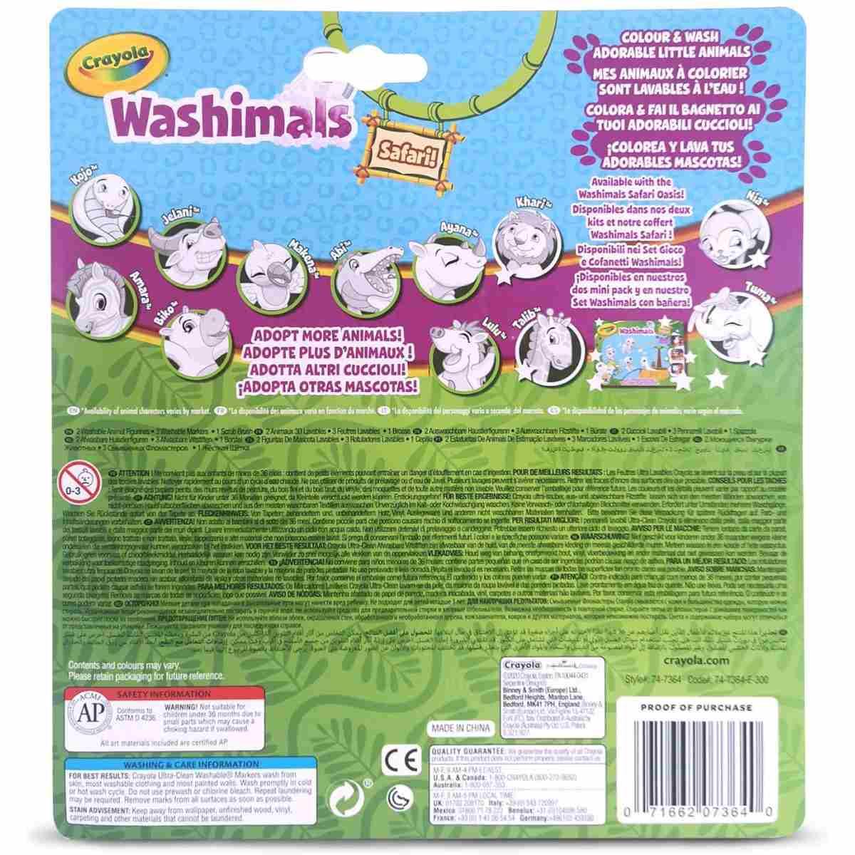 Crayola washimals - safari set ricarica tucano e zebra