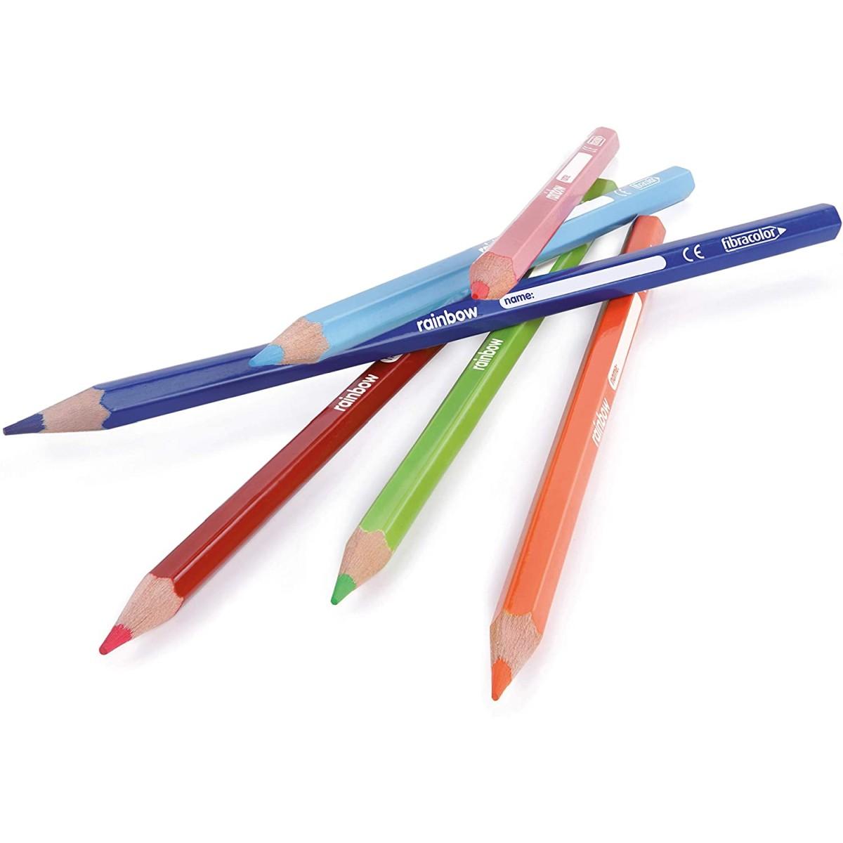 Fibracolor rainbow 36 pastelli esagonali - punta fine - temperino in omaggio