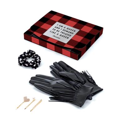 Sensazioni confezione regalo guanti + accessori per capelli + elastico