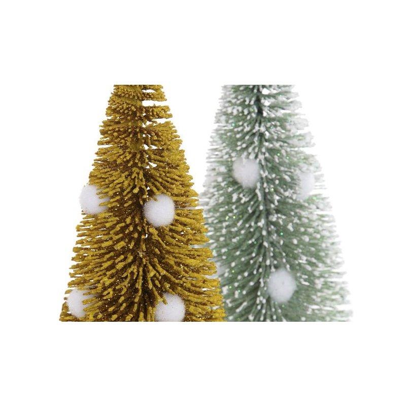 Albero natale da tavola glitter 17 x 7 cm - due colori: oro e verde