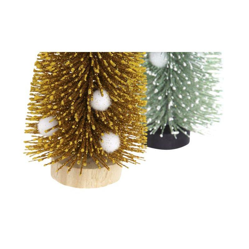 Albero natale da tavola glitter 17 x 7 cm - due colori: oro e verde