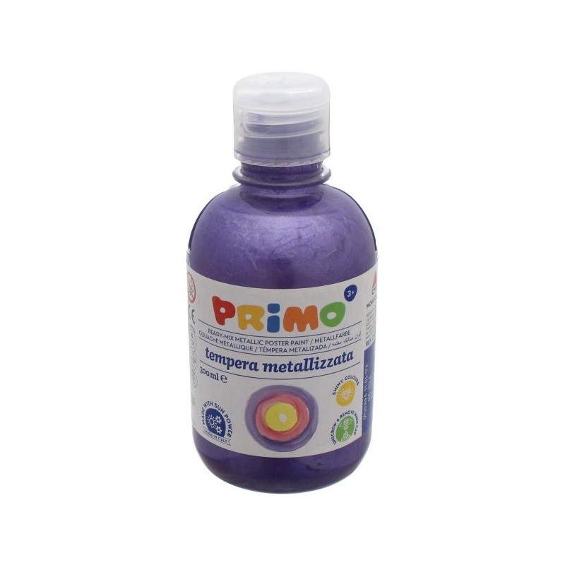 Primo - tempera alta qualita' metallizzata - bottiglia da 300 ml con tappo dosatore - 10 colori -
