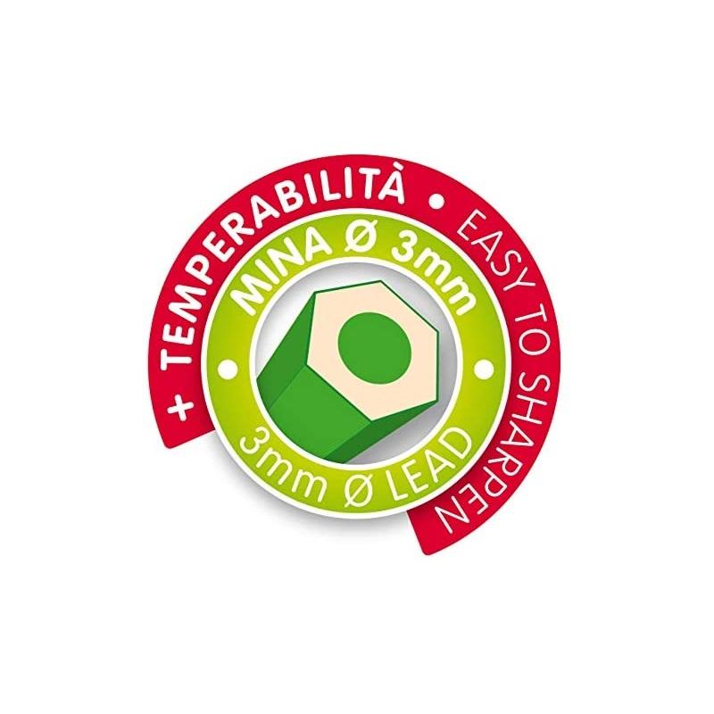 Fibracolor rainbow 24  pastelli esagonali - punta fine - temperino in omaggio