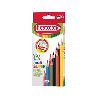 Fibracolor mati' super - pastelli legno esagonale - punta media - confezione da 12 pz