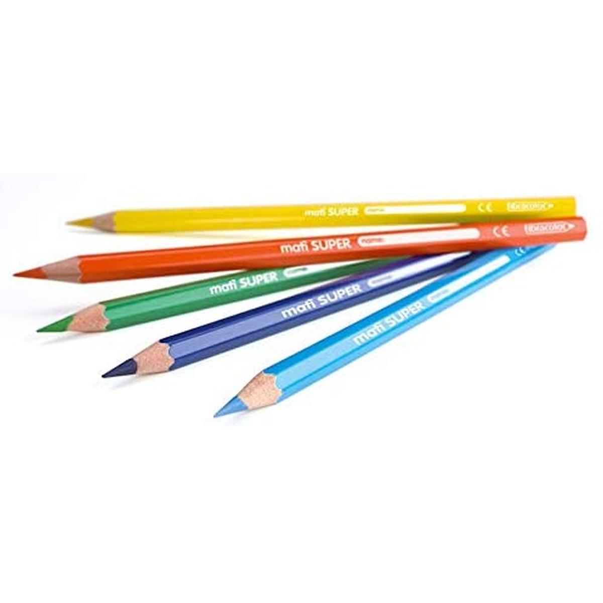 Fibracolor mat super - pastelli in legno esagonale - punta media - astuccio da 24 pastelli