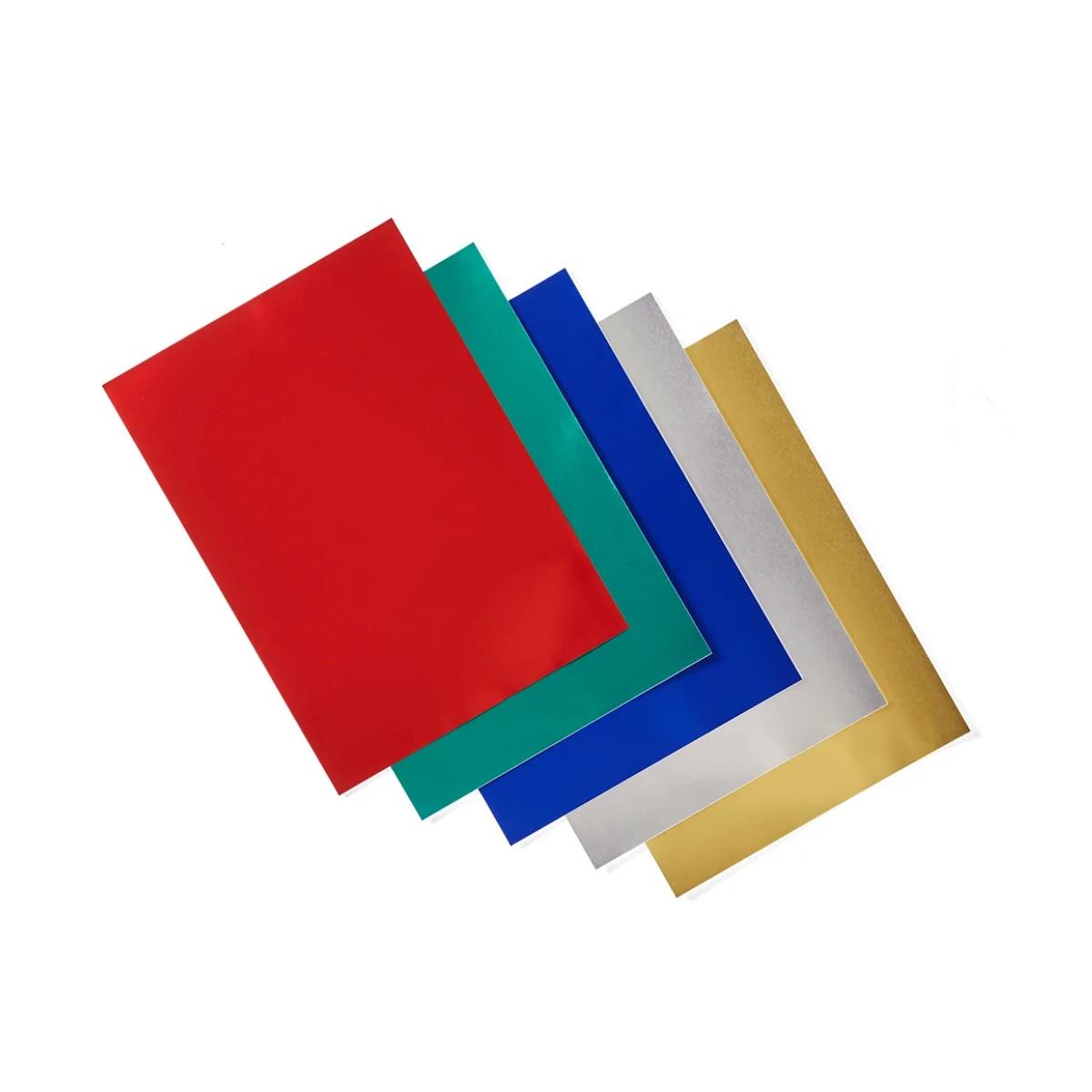 Cartoncino contro-incollato con foglio di alluminio - 225 gr - formato 50 x 65 cm