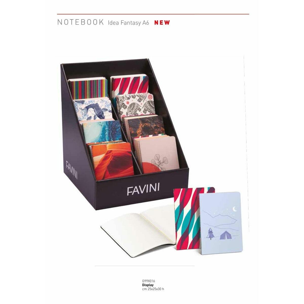 Favini - notebook idea fantasy - 16 fogli da 85 grmq - formato a6 (10,5 x 14,8 cm) - fantasie assortite