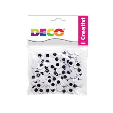 Deco - occhi mobili adesivi ovali - 100 pezzi - 10 x 12 mm