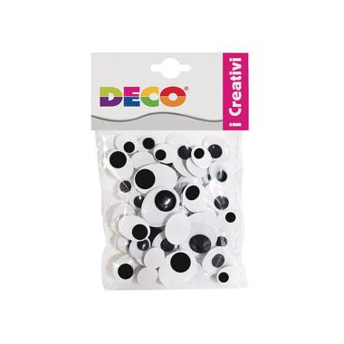 Deco - occhi mobili adesivi ovali - 100 pezzi 14 x 18 mm