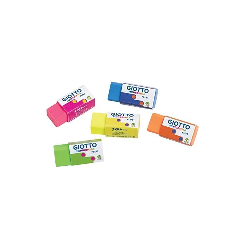 Giotto mini gomma colori fluo - 38 x 16 x 15 mm