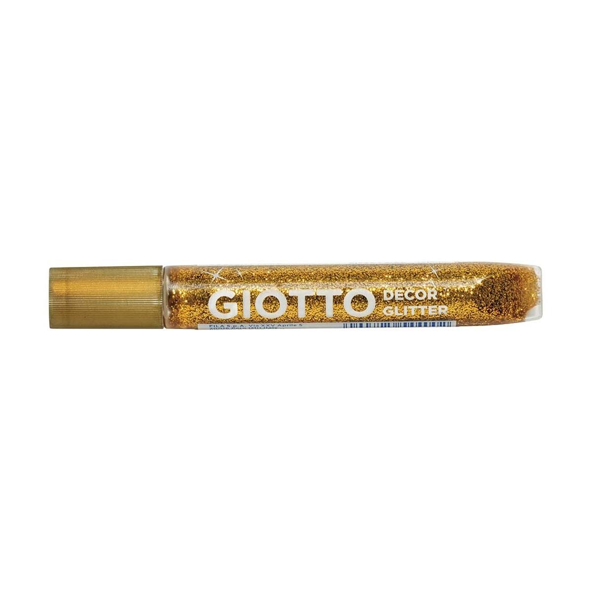 Giotto decor glitter - colla ideale per decorare in tubetto da 10,5 ml in 6 colori assortiti -