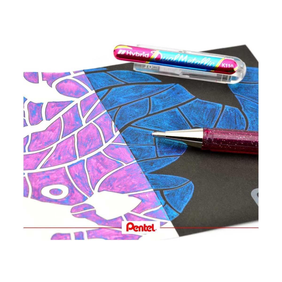 Pentel hybrid dual metallic - roller gel dual metallic a cappuccio 1.0