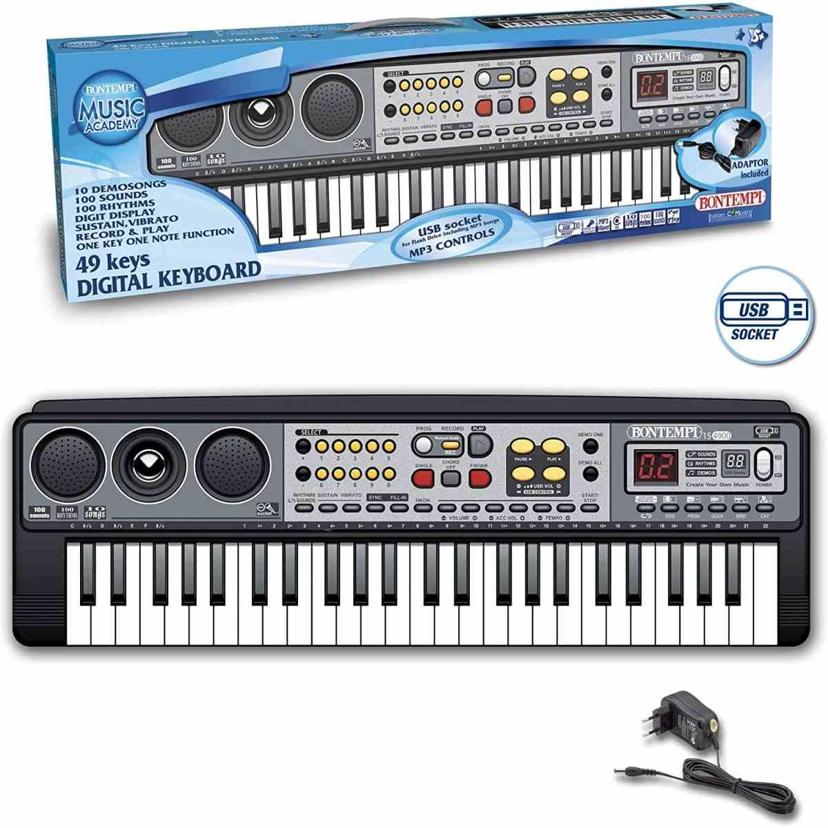 Bontempi - tastiera digitale 49 tasti con connessione usb