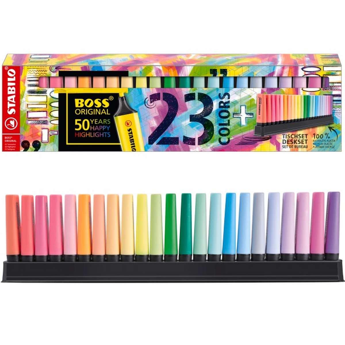 Stabilo boss original - deskset 23 evidenziatori (9 fluo + 14 pastel)