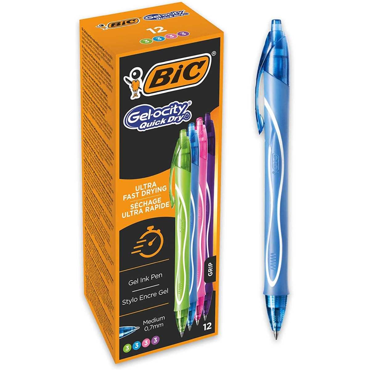 Bic gel-ocity quick dry - penna a scatto gel - 0,7 mm -