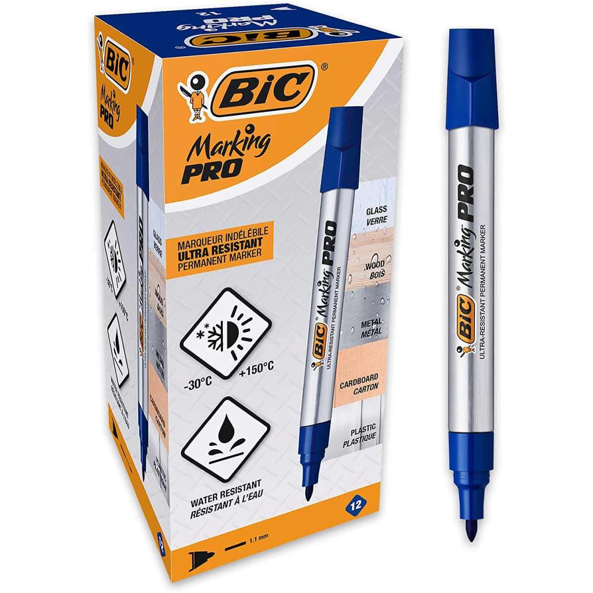 Bic marking pro - marcatore permanente ultra resistente - punta tonda da 3,9 mm