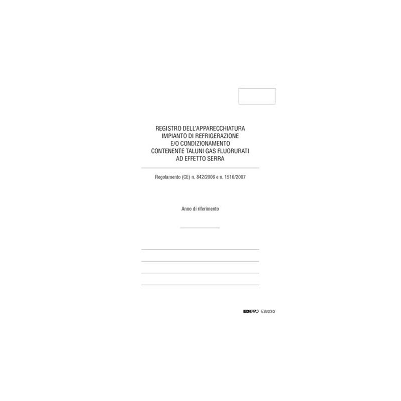 Edipro - registro carico scarico gas fluorurati 48 pagine - 31 x 24,5 cm