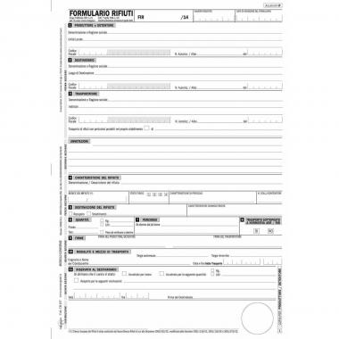 EDIPRO - FORMULARIO DI IDENTIFICAZIONE RIFIUTI 4 COPIE MECCANOGRAFICO - FORMATO 12" X 24 CM