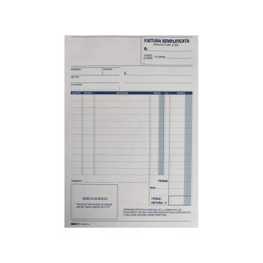 Edipro -  fattura semplificata 50 x 2 autoricalcante - regime forfettario - formato 22 x 14,8 cm