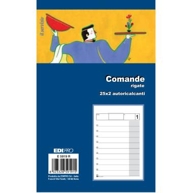 Edipro - blocco comande rigate 25 x 2 autoricalcante - formato 17 x 9,9 cm