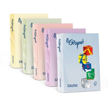 FAVINI - RISMA "LE CIRQUE" A4 - 250 FOGLI - 160 GR/M2 - COLORI PASTELLO -