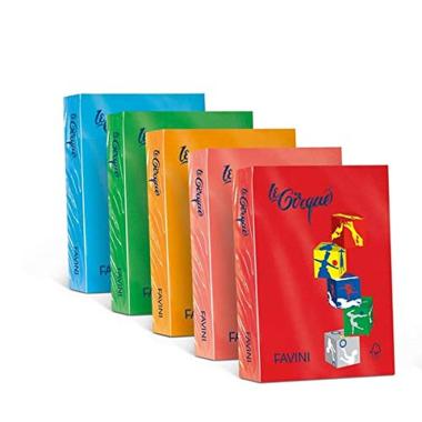 FAVINI - RISMA "LE CIRQUE" A4 - 250 FOGLI - 160 GR/M2 - COLORI FORTI -
