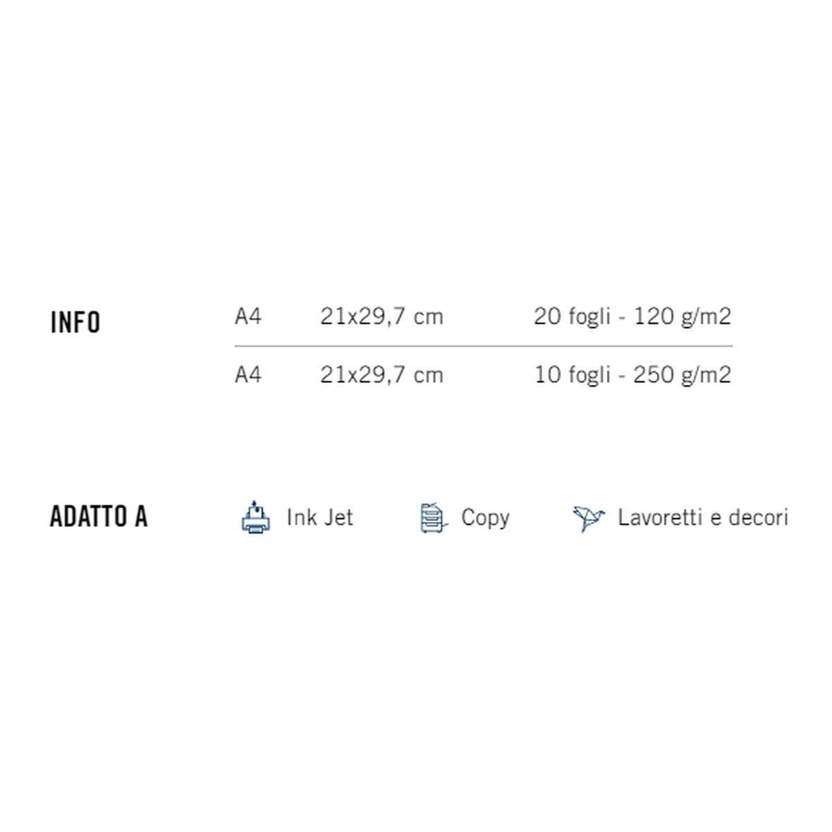 Favini - special events finitura  metallizzata  - a4 - 250 gr - 10fg