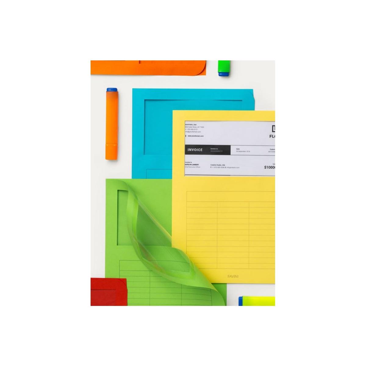 Favini - cartelline folderluce con finestra - 140 gr - 10 pz - 22 x 31 cm