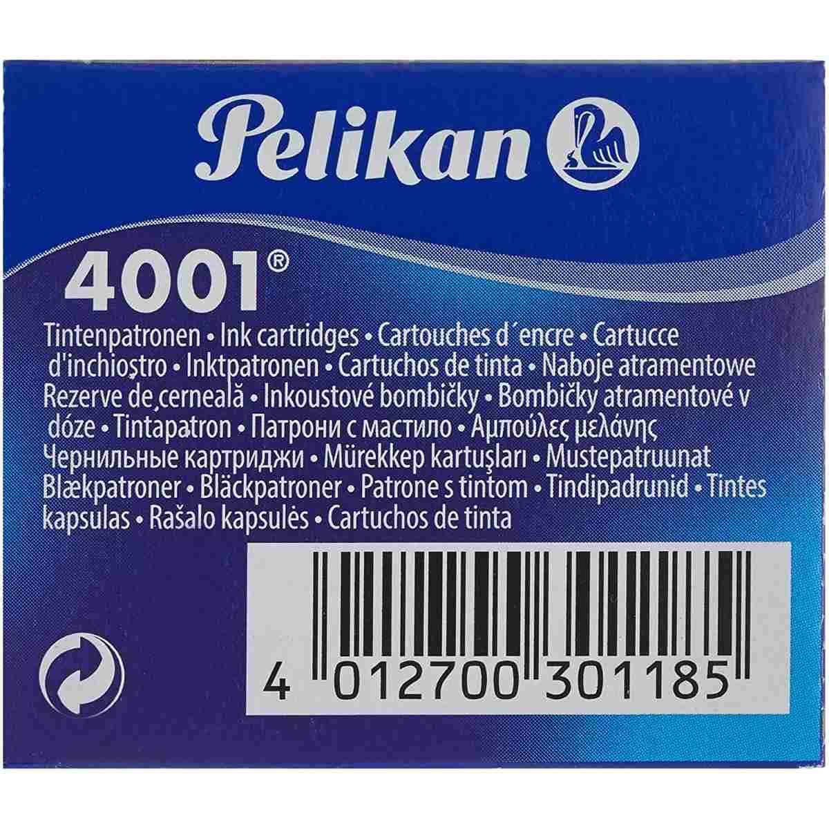 Pelikan - 4001 cartuccia stilografiche tp/6 - confezione da 6 refill