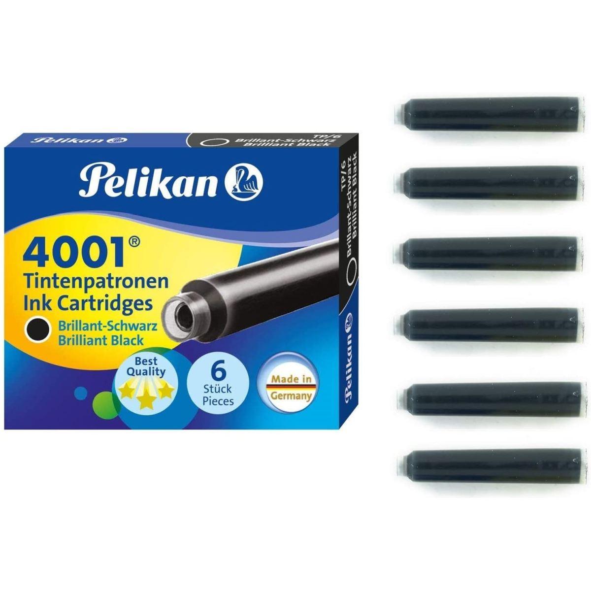 Pelikan - 4001 cartuccia stilografiche tp/6 - confezione da 6 refill
