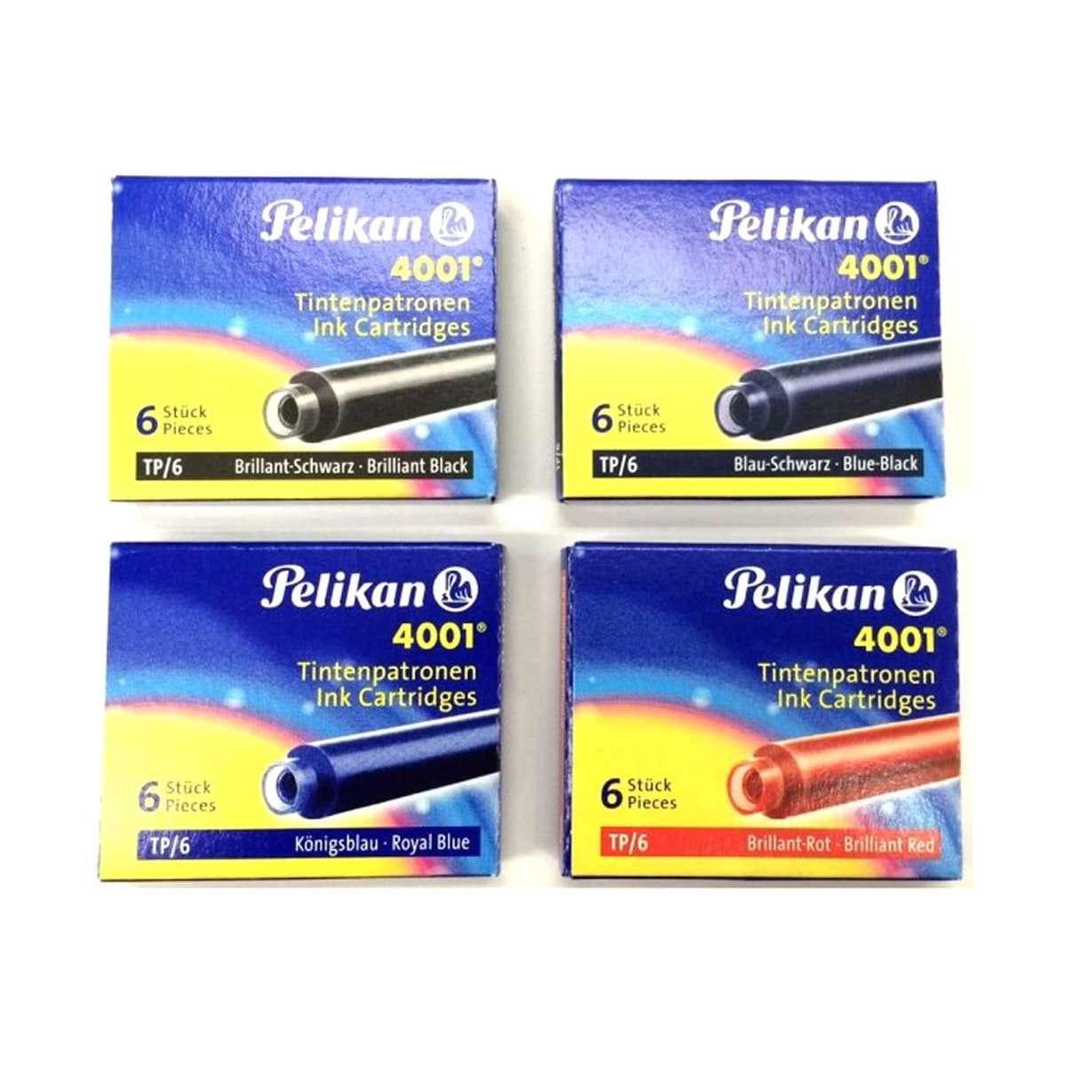 Pelikan - 4001 cartuccia stilografiche tp/6 - confezione da 6 refill