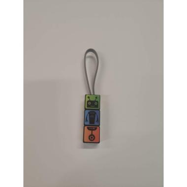 Seven - Portachiavi CUBO : Carica Batteria, TRASFERIMENTO Dati, Portachiavi. Porta USB, Adattatore Porta LIGHTHING, Micro USB, Tipo C, Lunghezza 203MM