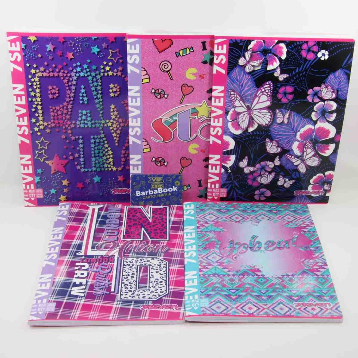 Seven - quaderni maxi a4 (297 x 210 mm) - pagine 96+r - carta 100 gr/mq - seven 7.1