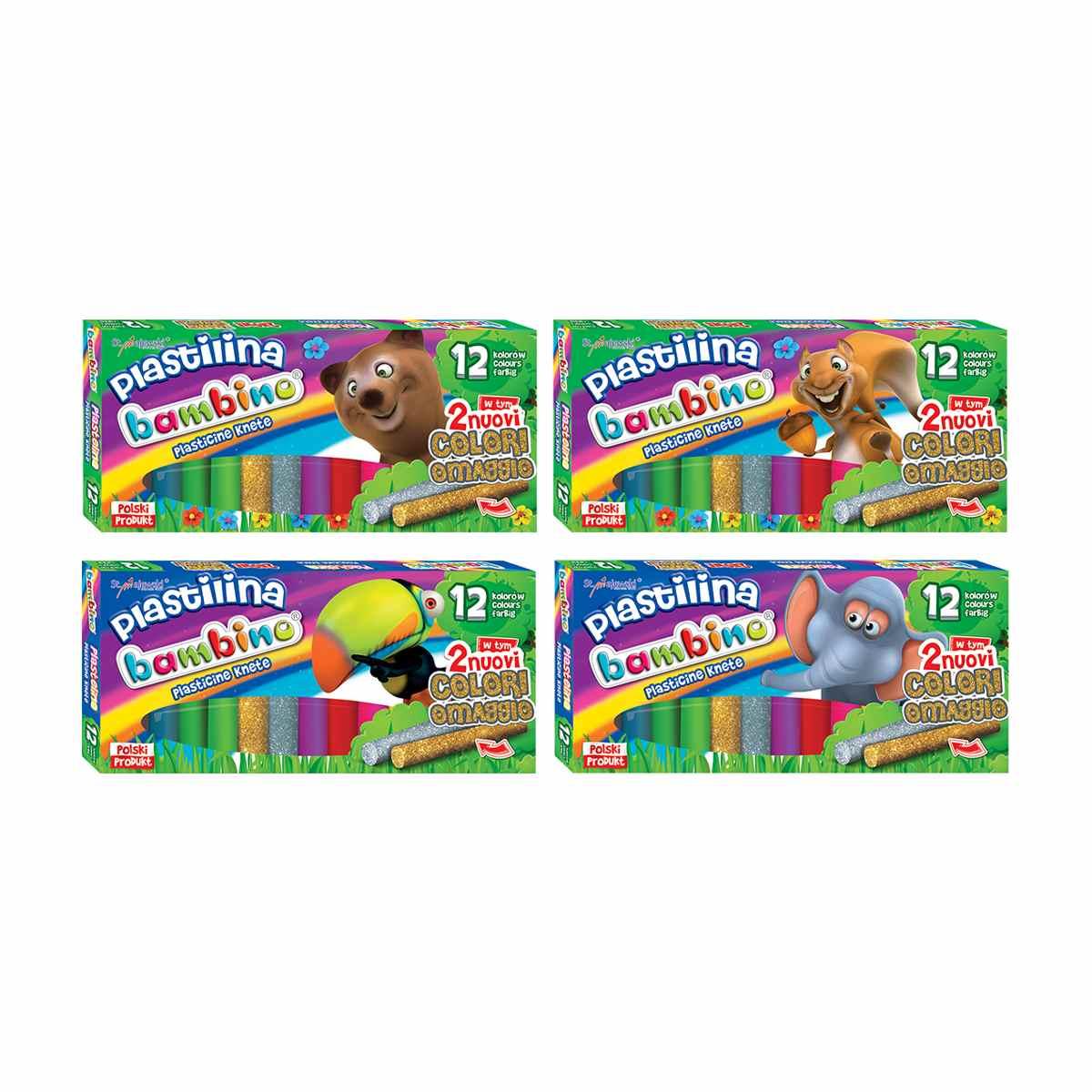 Bambino - plastilina 12 + 2 colori (incluso oro e argento)
