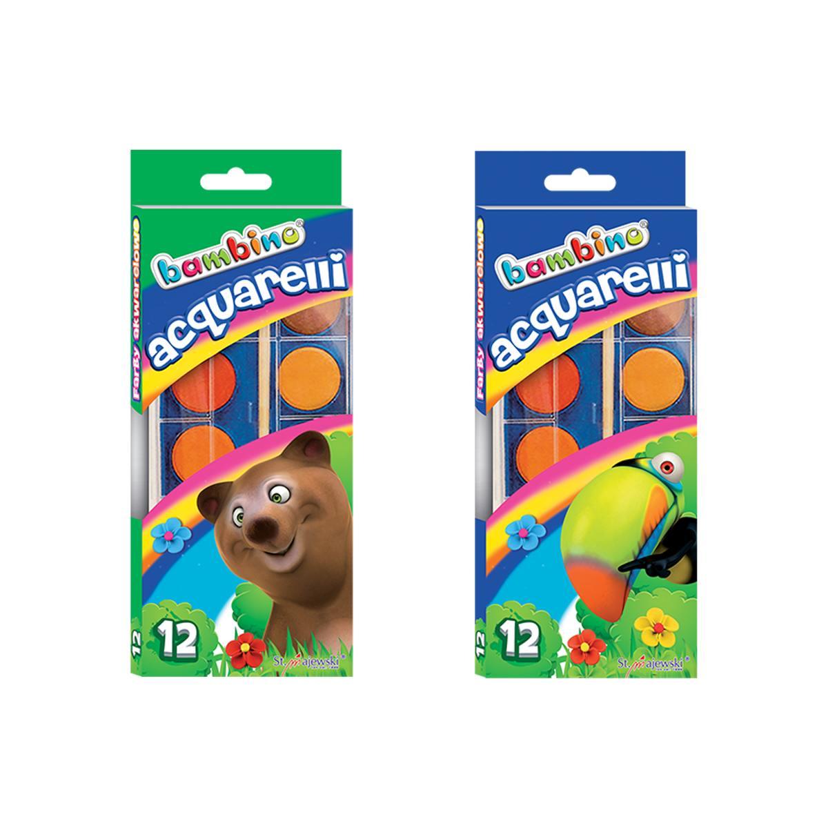 Bambino - acquarelli con pennello 12 colori