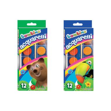 Bambino - acquarelli con pennello 12 colori