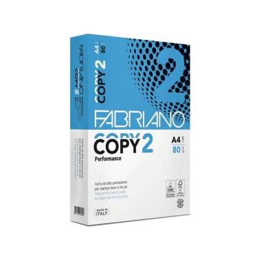 FABRIANO - CARTA "COPY 2 - PERFORMANCE" - FORMATO A4 (21 X 29,7 CM) - 80 GR/MQ - RISMA DA 500 FOGLI