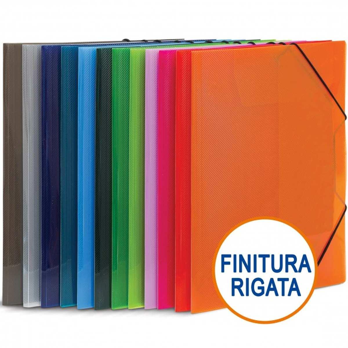 Lebez - cartellina con elastico 3 lembi - finitura rigata - 24 x 32,5 cm