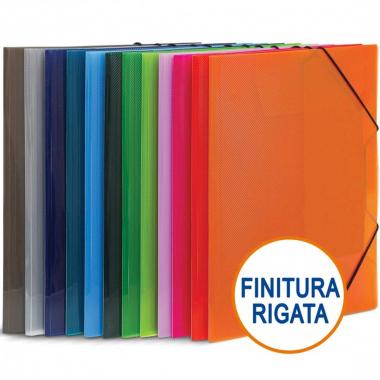 Lebez - cartellina con elastico 3 lembi - finitura rigata - 24 x 32,5 cm