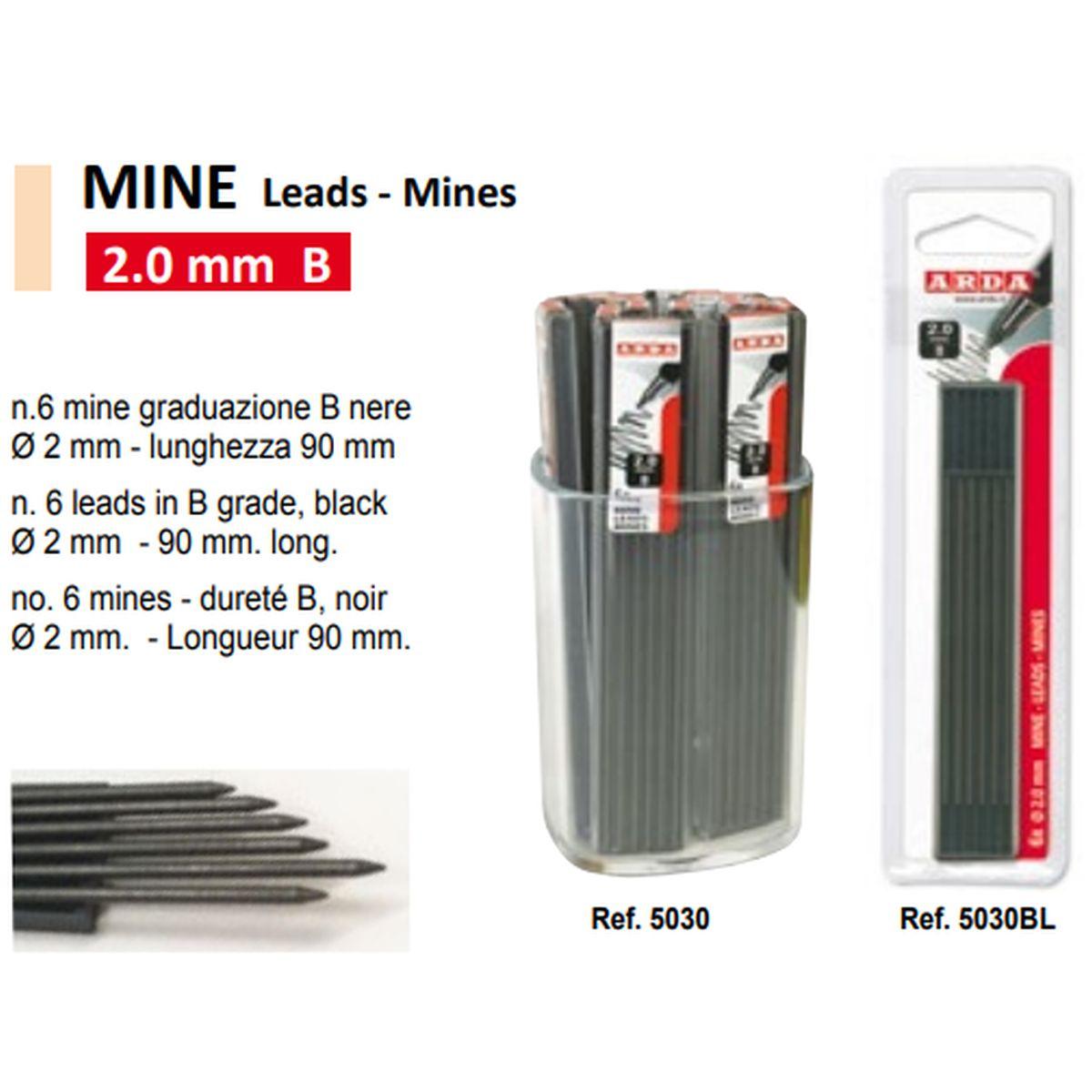 Arda - tubetto da 6 mine Ø 2 mm - gradazione b