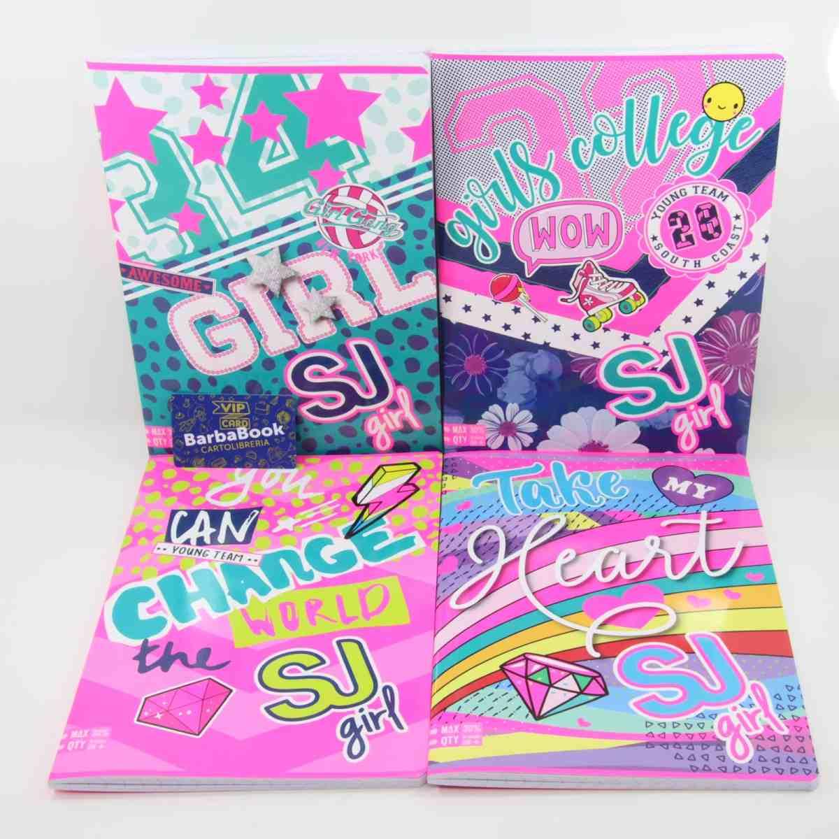 Sj gang - quaderni maxi a4 (297 x 210 mm) - 96+r pagine - carta 100 gr/mq - girl