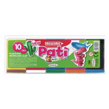 Fibracolor pati' - plastilina - confezione da 10 colori assortiti da 50gr
