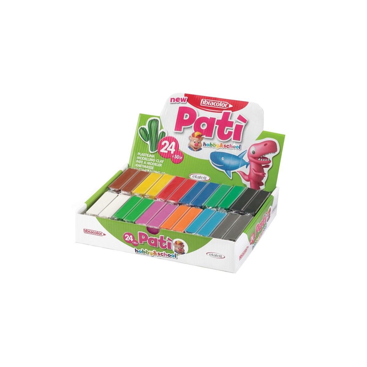 Fibracolor pati' - plastilina - panetto monocolore da 50 gr - colori assortiti