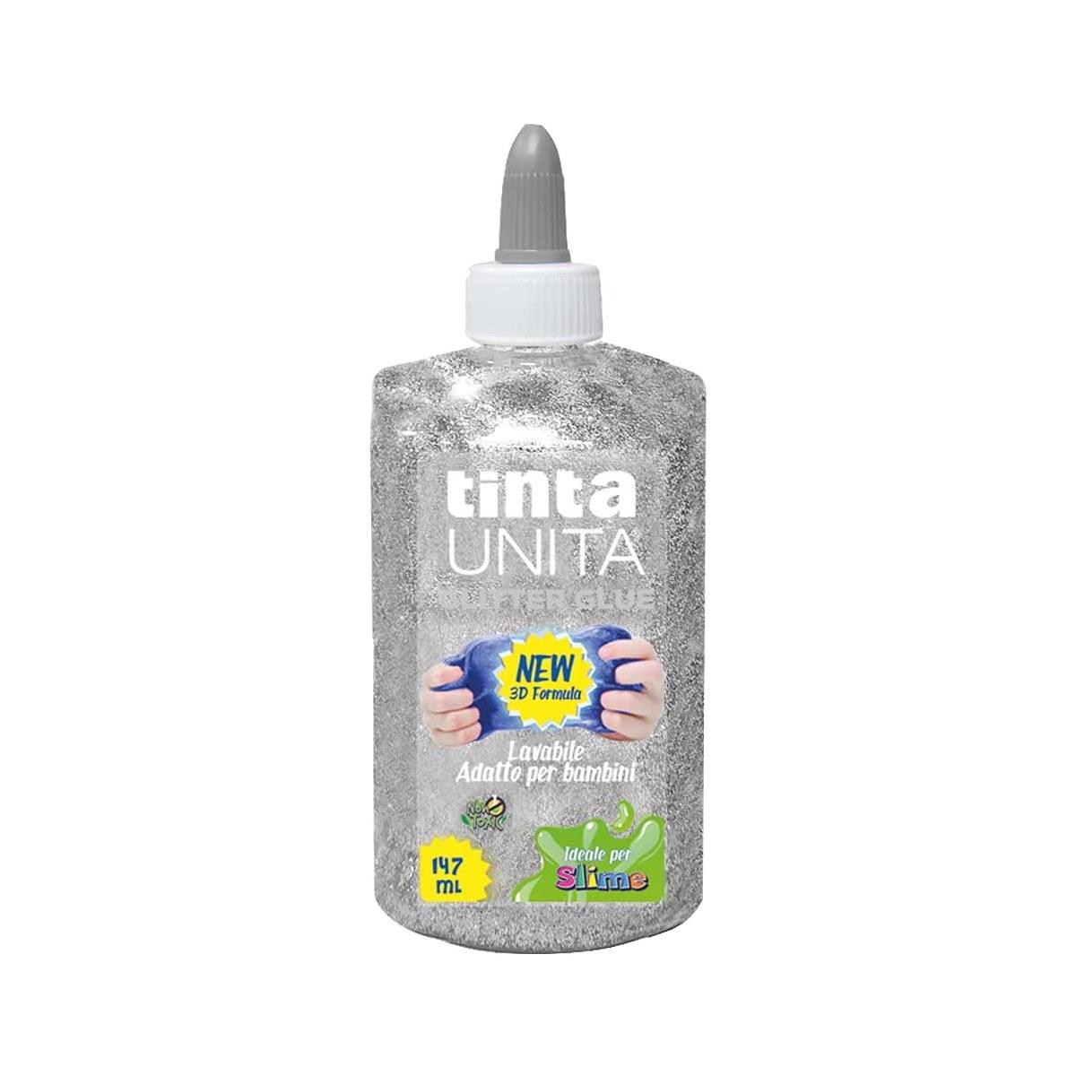 Tinta unita - glitter glue in flacone da 147 ml - ideale per slime -
