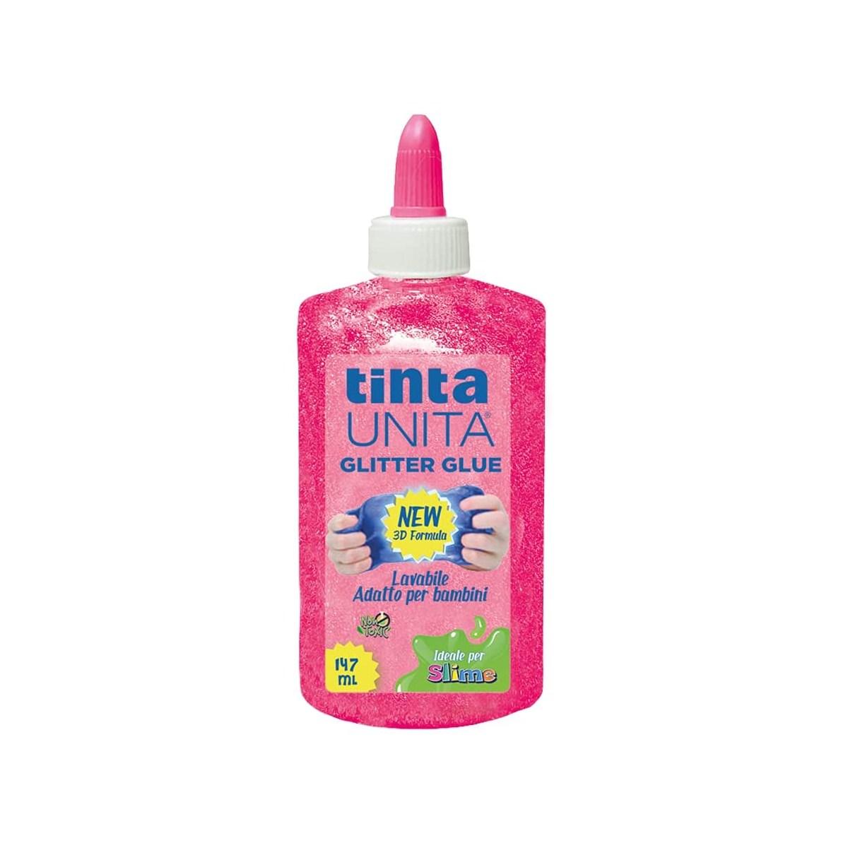Tinta unita - glitter glue in flacone da 147 ml - ideale per slime -