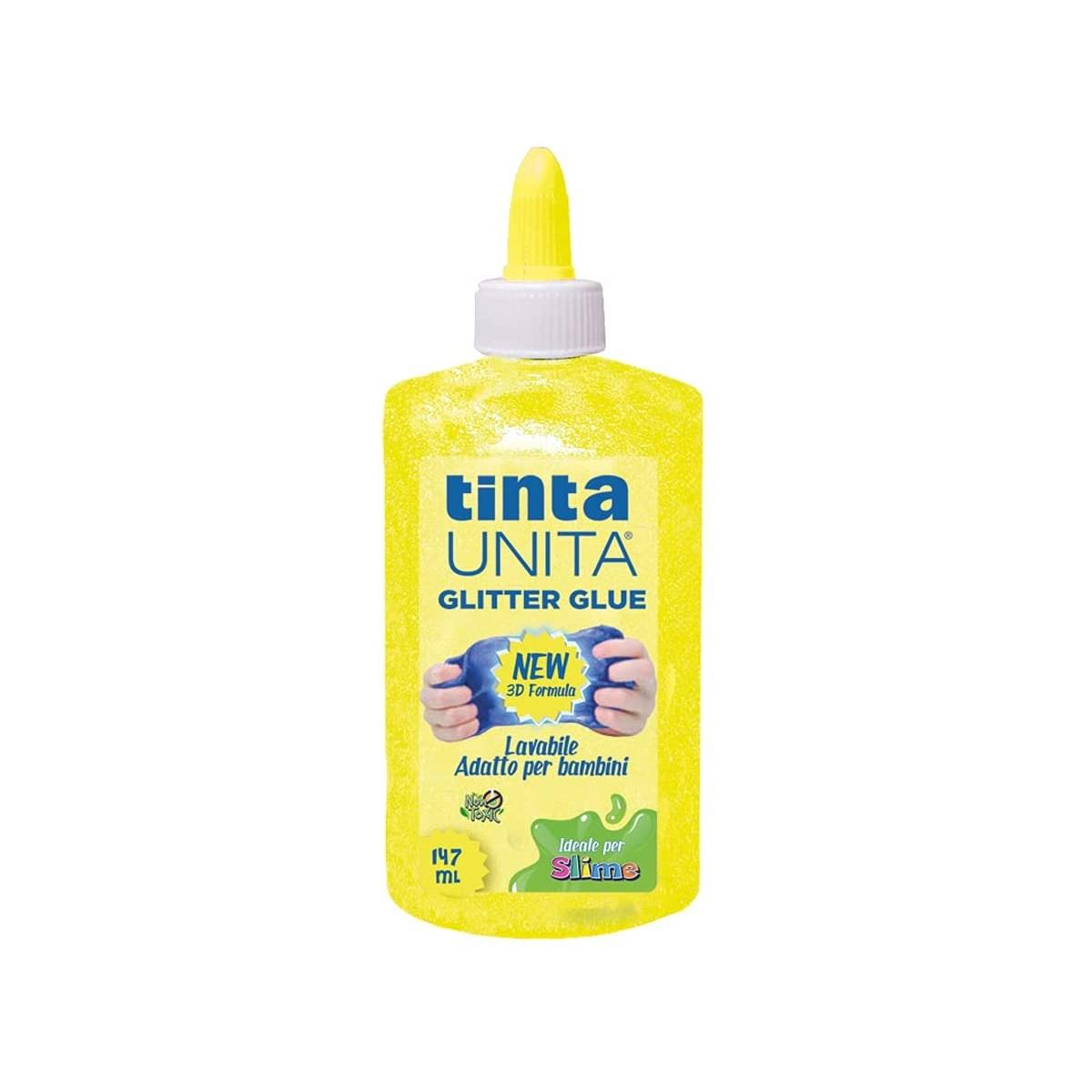 Tinta unita - glitter glue in flacone da 147 ml - ideale per slime -