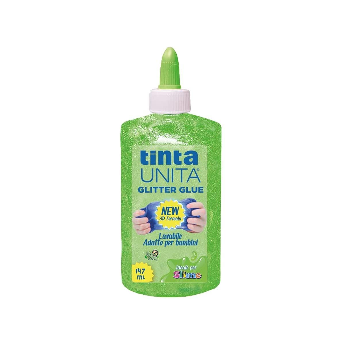 Tinta unita - glitter glue in flacone da 147 ml - ideale per slime -